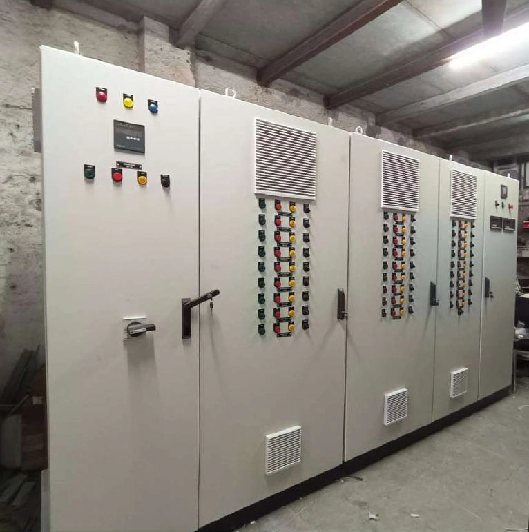 Industrial electrical control panel bank assembly