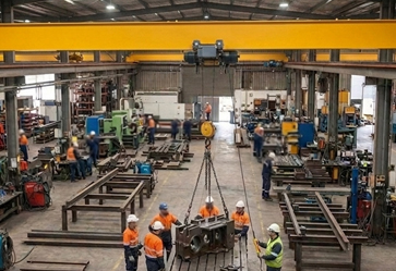 Single Girder Overhead EOT Crane Assembly